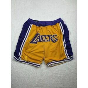 Los Angeles Lakers Shorts Mens Medium NBA Basketball Just Don 1996-97